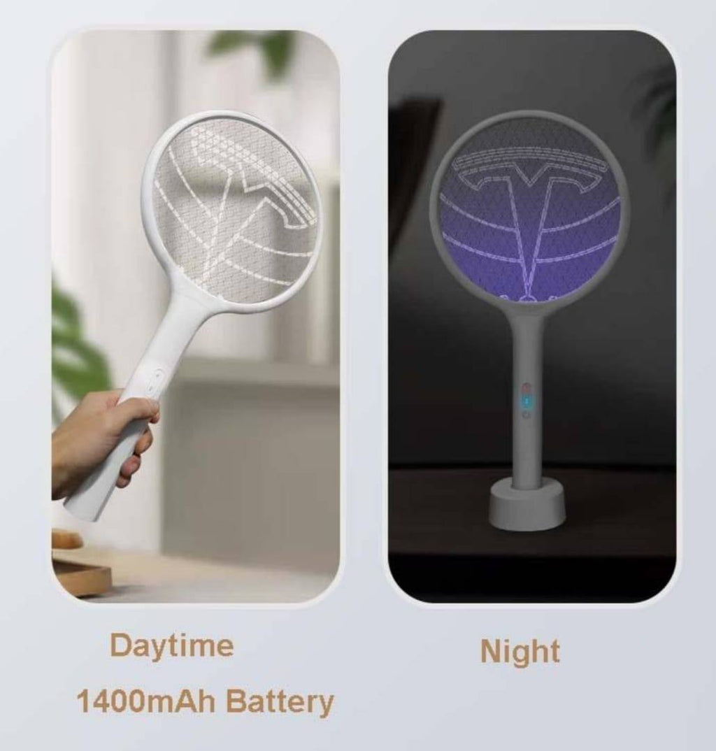 Paleta electrica anti tantari si insecte 2IN1cu lumina inclusa, stativ birou, USB, utilizare manuala sau automata acumulator 