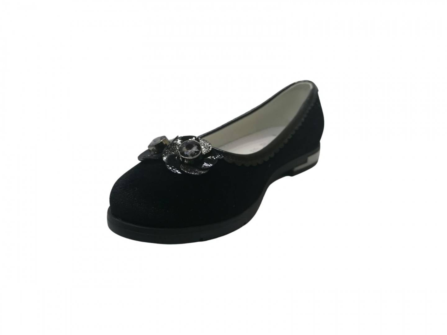 Pantofi catifea, pentru fetite, Tomm 52A, negru, marimea 33 - 36
