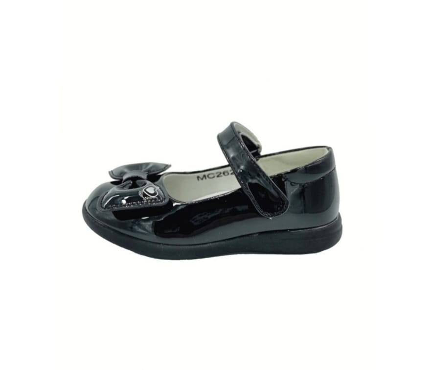 Pantofi de lac, cu fundita, Apawwa MC263, negru, marimea 32 - 37