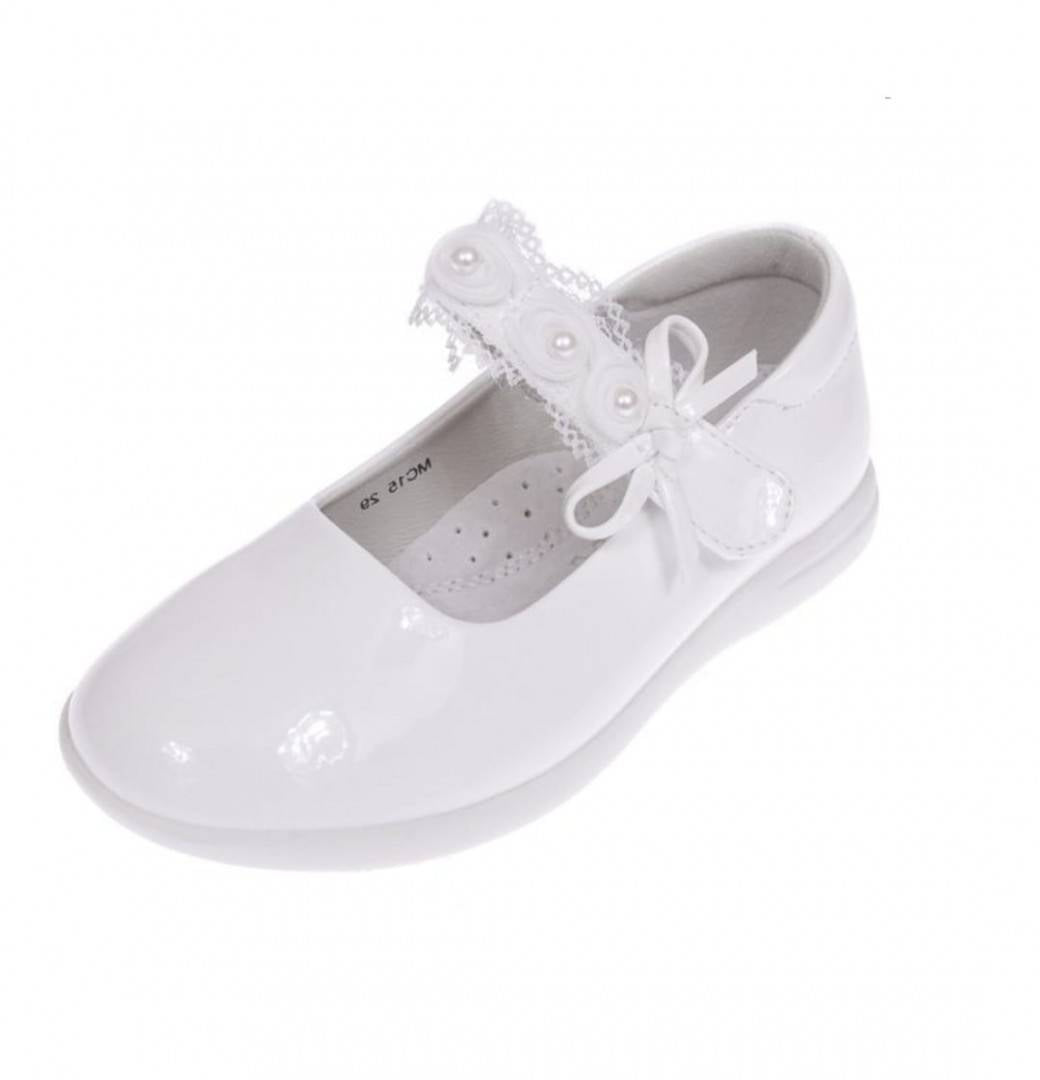 Pantofi de lac pentru fetite, Apawwa MC15, alb, 26 EU - 31 EU