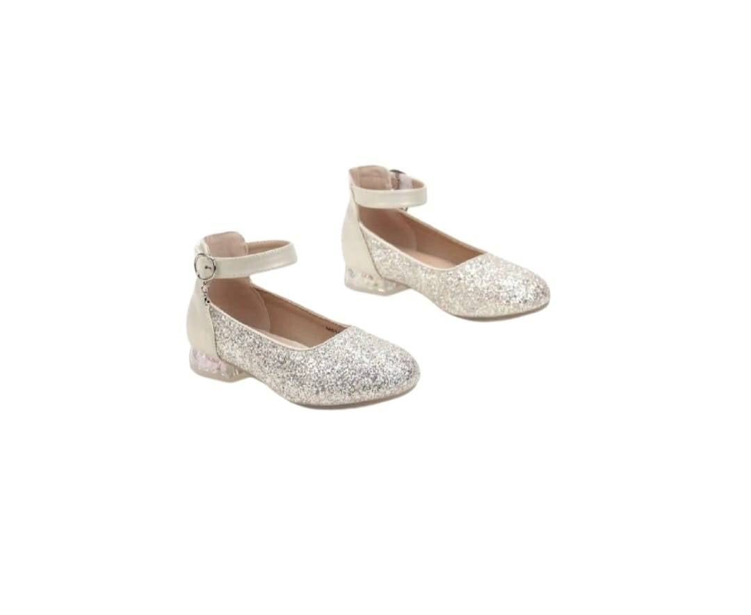 Pantofi eleganti cu toc, sclipici, M518-2, gold, marimea 25 - 31