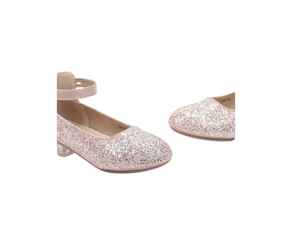 Pantofi eleganti cu toc, sclipici, M518-2, roz, marimea 25 - 31