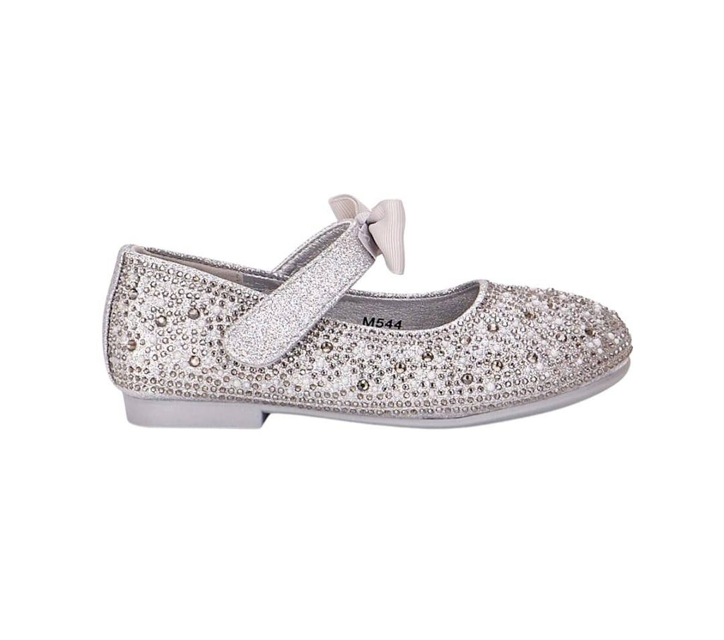 Pantofi eleganti cu toc, sclipici, M544-2, argintiu, marimea 25 - 31