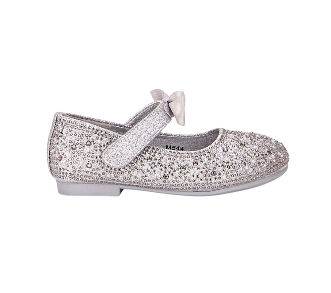 Pantofi eleganti cu toc, sclipici, M544-2, argintiu, marimea 25 - 31