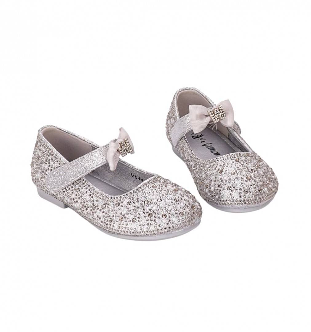 Pantofi eleganti cu toc, sclipici, M544-2, argintiu, marimea 25 - 31