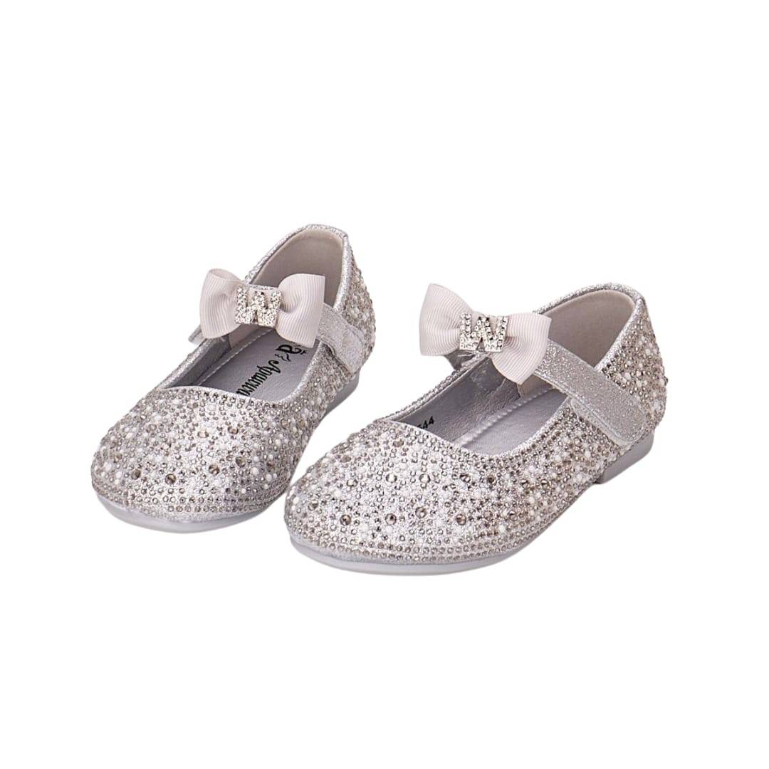 Pantofi eleganti cu toc, sclipici, M544-2, argintiu, marimea 25 - 31