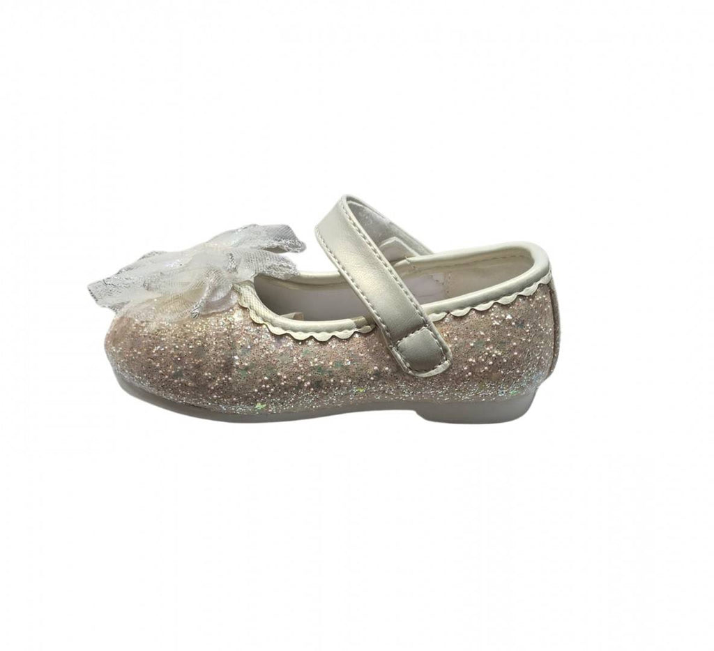 Pantofi eleganti pentru fetite, N773-2, sclipici, beige, marimea 19  - 25