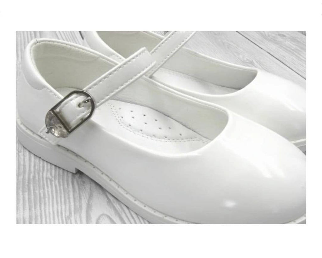 Pantofi lac, eleganti pentru fetite, Apawwa MC264, alb, 26 EU - 30 EU