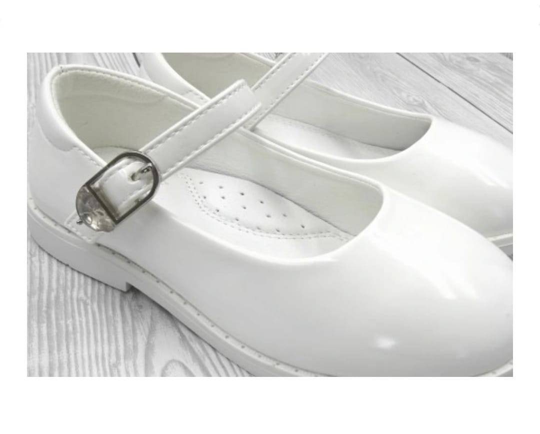 Pantofi lac, eleganti pentru fetite, Apawwa MC264, alb, 26 EU - 30 EU