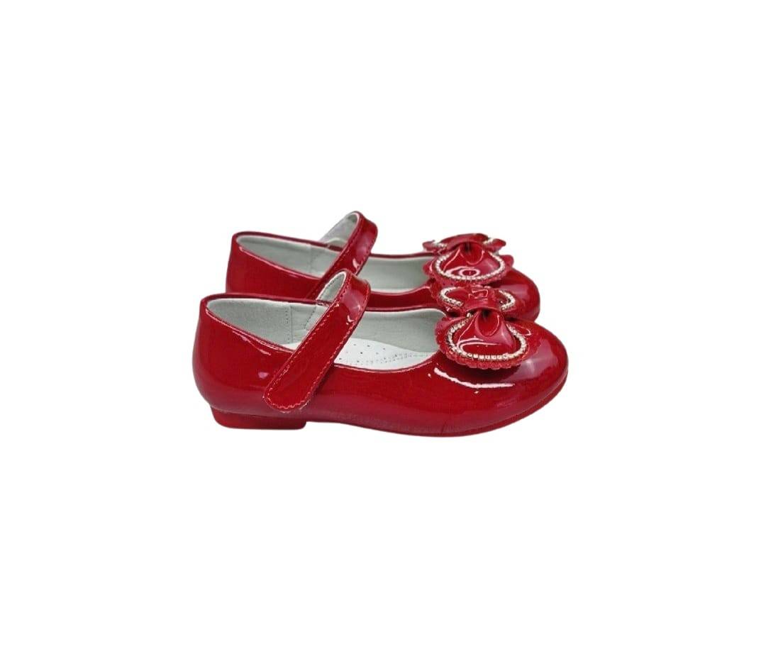 Pantofi lac fete, fundita, MC334, cu pietricele, rosu, marimea 30 - 36