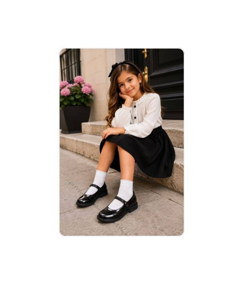 Pantofi lac pentru fetite, Apawwa ABC0952R, negru, marimea 24 - marimea 35