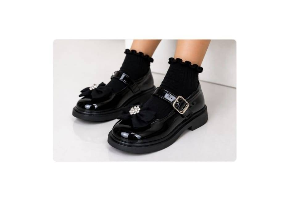 Pantofi lac pentru fetite, Apawwa ABC0962R, negru, marimea 24 - marimea 29