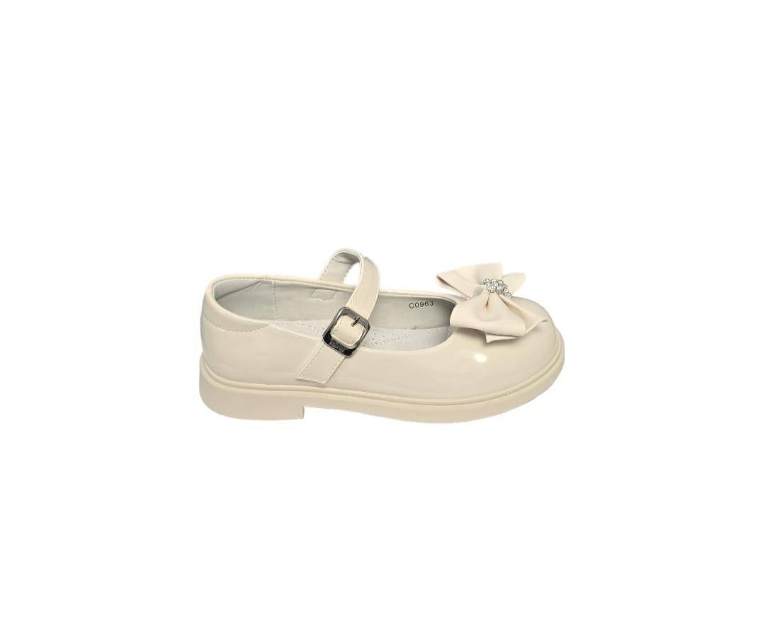 Pantofi lac pentru fetite, C0963, beige deschis, marimea 30 - marimea 35