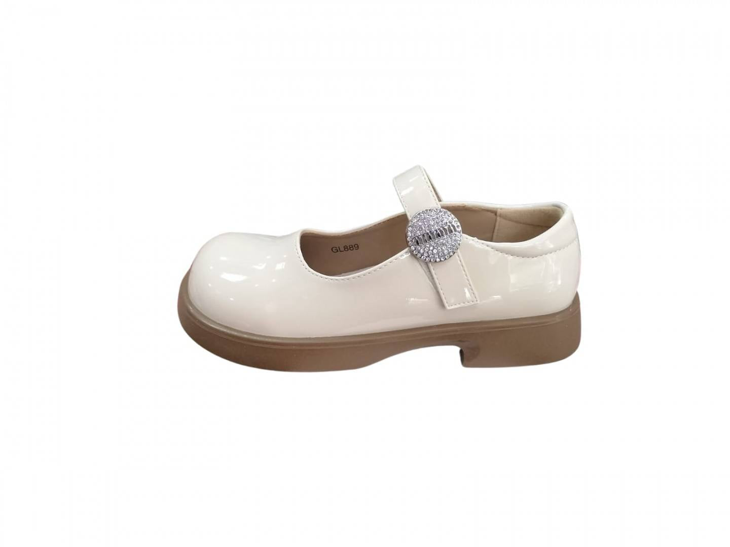 Pantofi lac pentru fetite, GL889R, beige, marimea 26 - 37