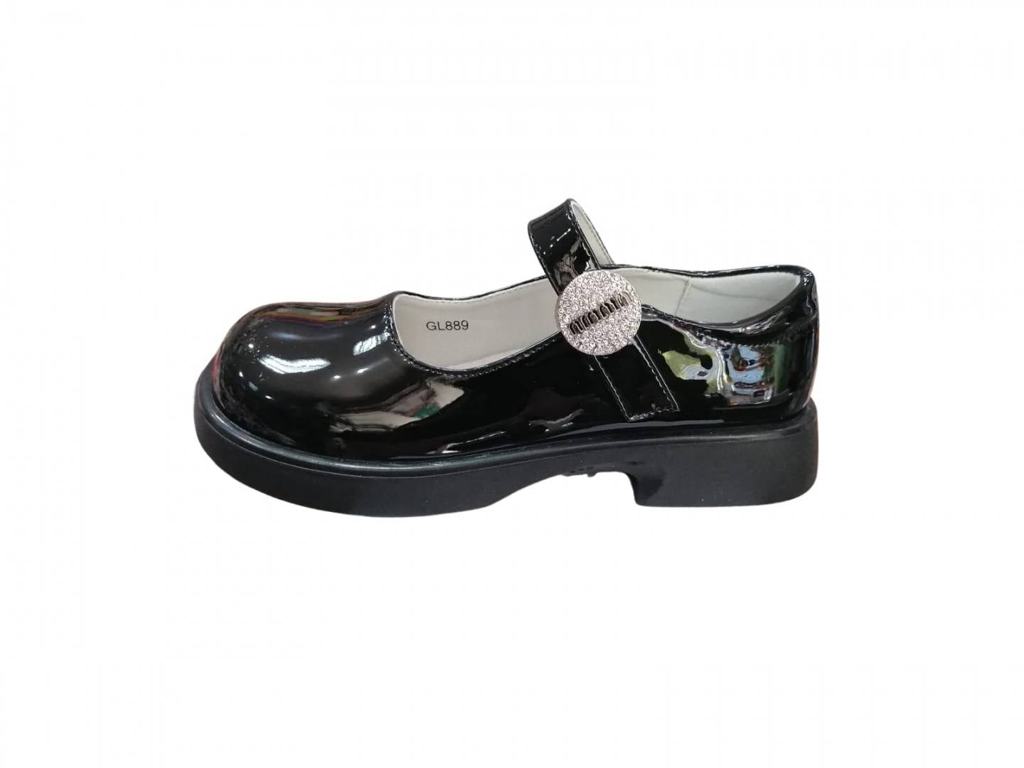 Pantofi lac pentru fetite, GL889R, negru, marimea 31 - 37
