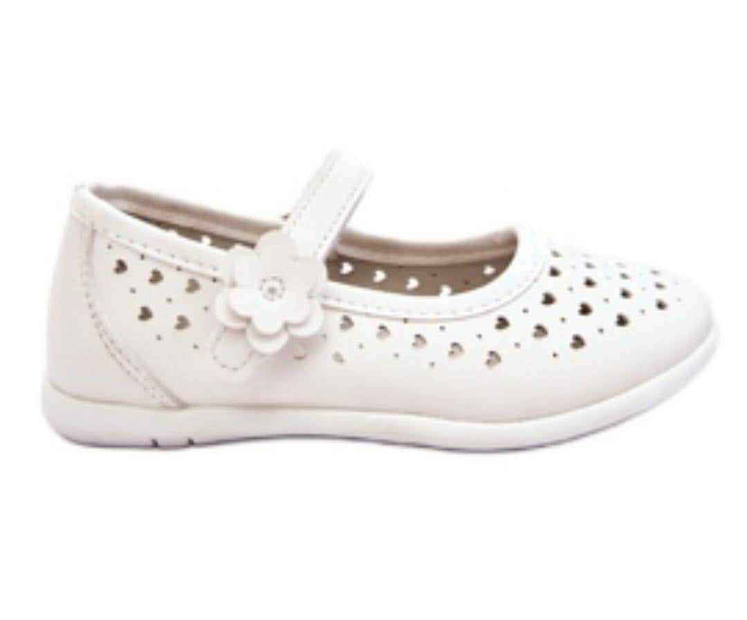 Pantofi Piele fetite, Apawwa, alb, 25 EU - 36 EU