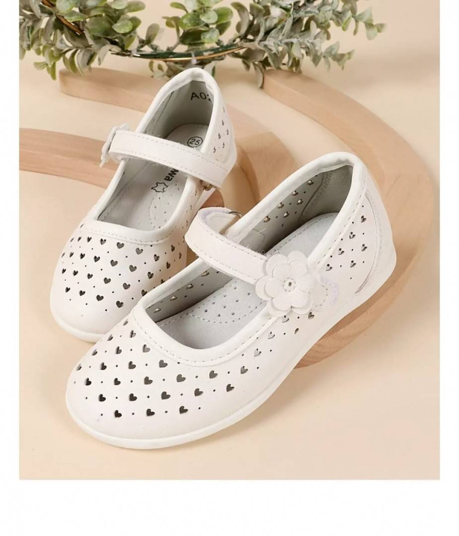 Pantofi Piele fetite, Apawwa, alb, 25 EU - 36 EU