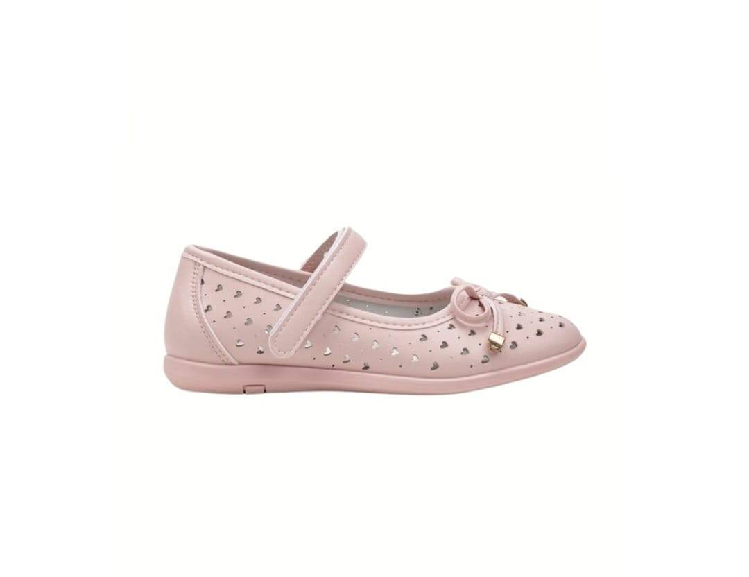 Pantofi piele fetite, T378, model de vara, perforati, roz deschis, marimea 25 -30