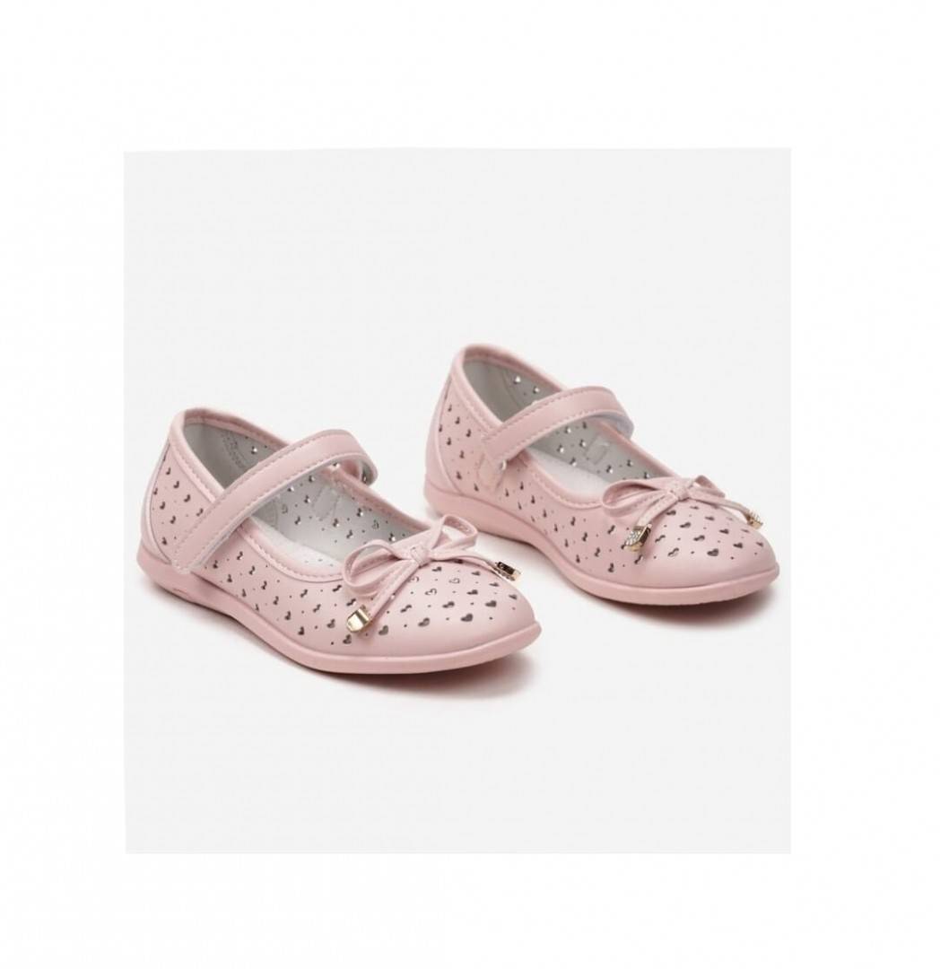 Pantofi piele fetite, T378, model de vara, perforati, roz deschis, marimea 25 -30