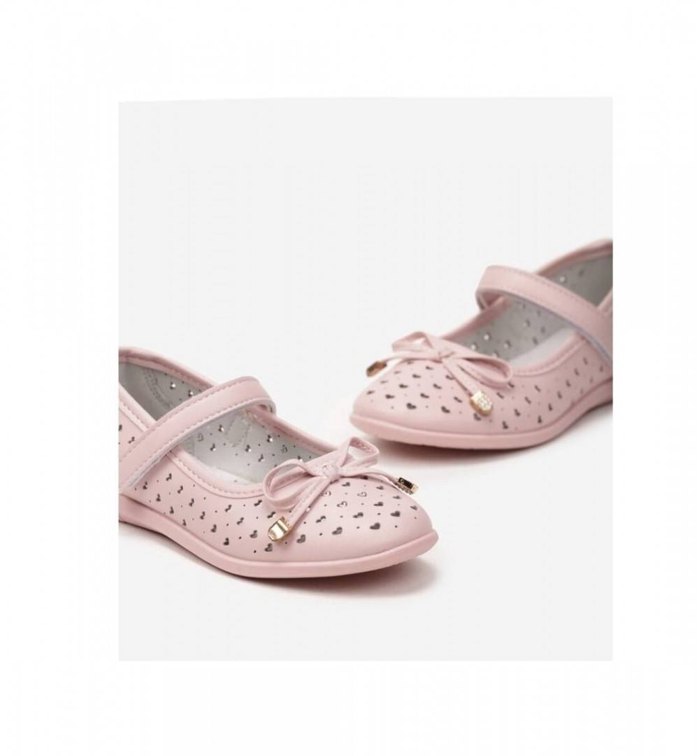 Pantofi piele fetite, T378, model de vara, perforati, roz deschis, marimea 25 -30