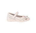 Pantofi piele fetite, T379, perforati, alb, marimea 31 - 36