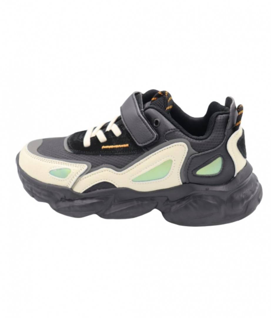 Pantofi sport copii, Apawwa GC53, piele ecologica, negru, marimea 27 - 37