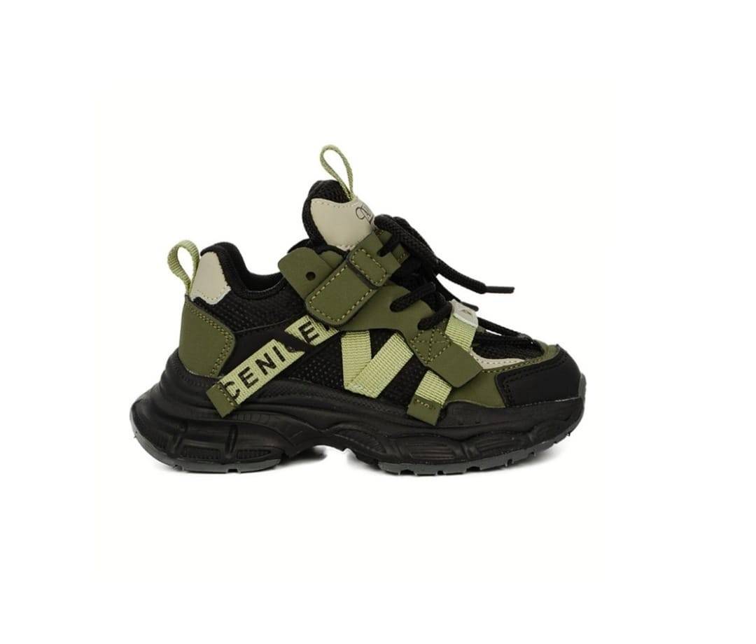 Pantofi sport copii, G575, negru/kaki, marimea 30 - 37