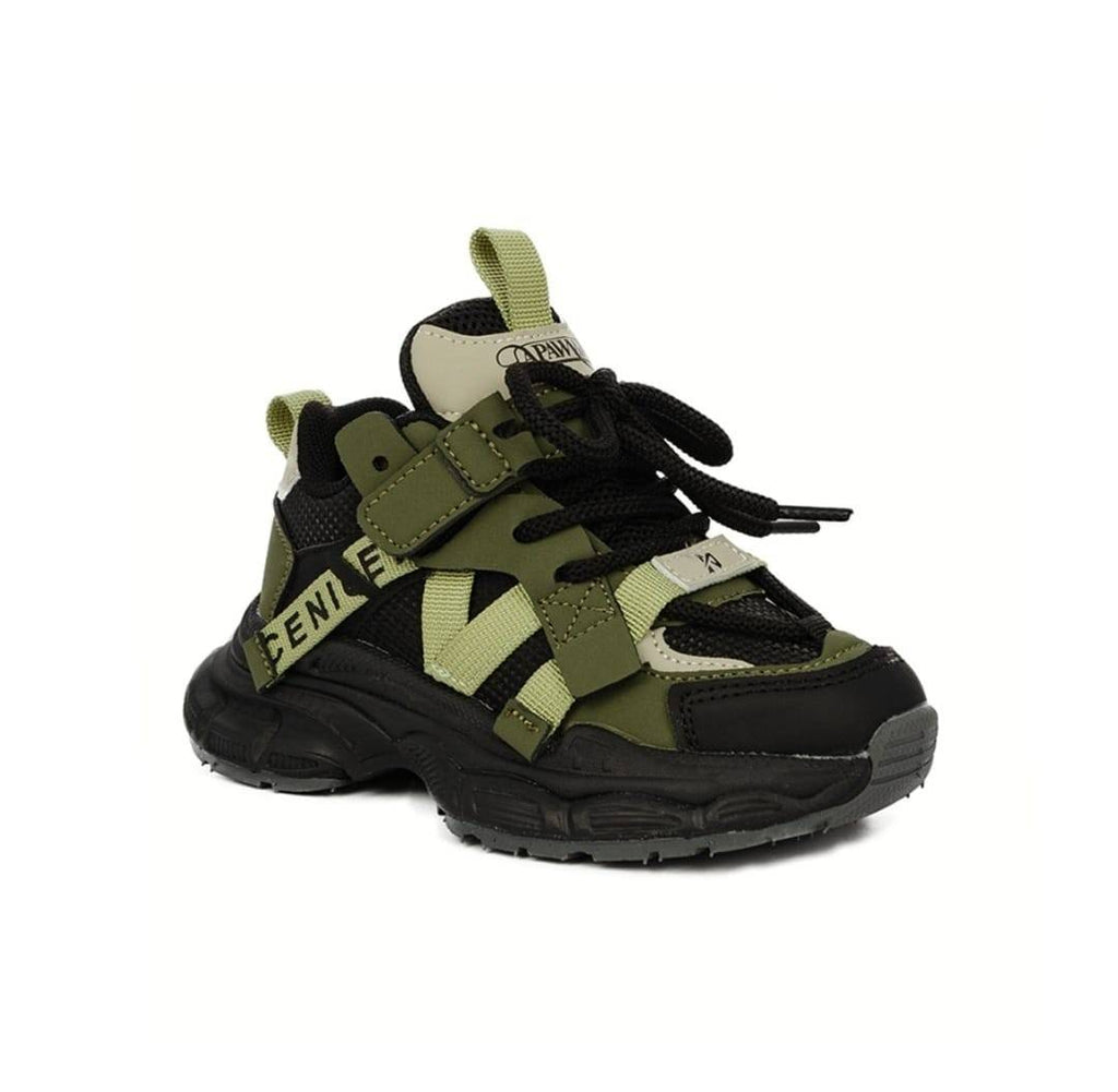 Pantofi sport copii, G575, negru/kaki, marimea 30 - 37
