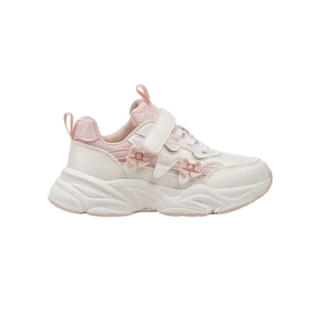 Pantofi sport copii, N605, alb/roz, marimea 27 - 32