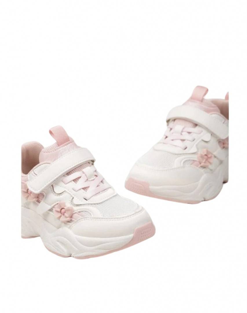 Pantofi sport copii, N605, alb/roz, marimea 27 - 32