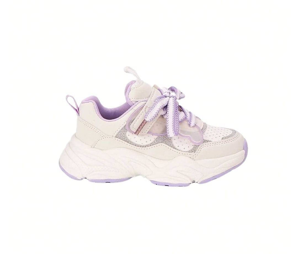 Pantofi sport copii, N619, alb/mov, marimea 27 - 32