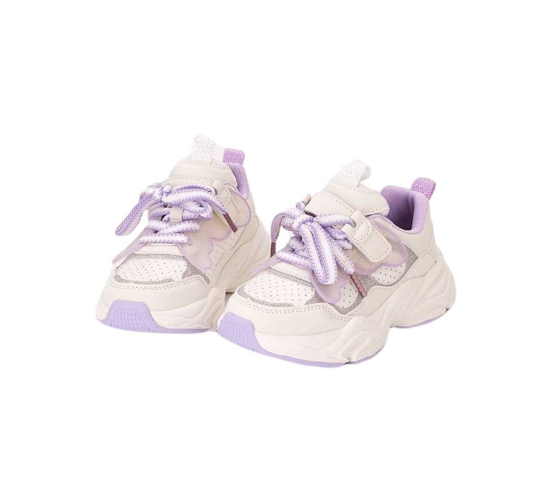 Pantofi sport copii, N619, alb/mov, marimea 27 - 32