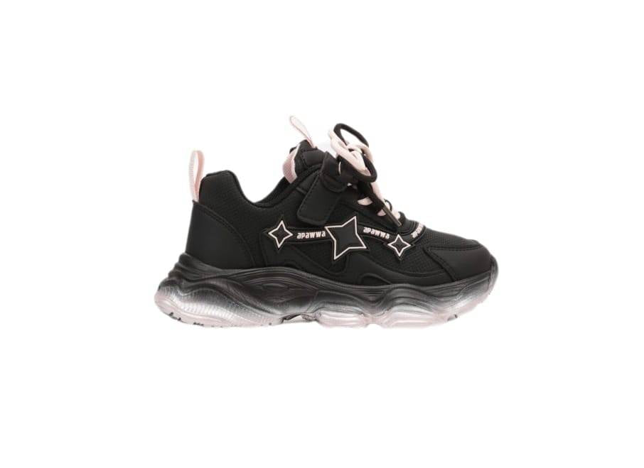 Pantofi sport copii, N777, negru/roz, marimea 27 - 37