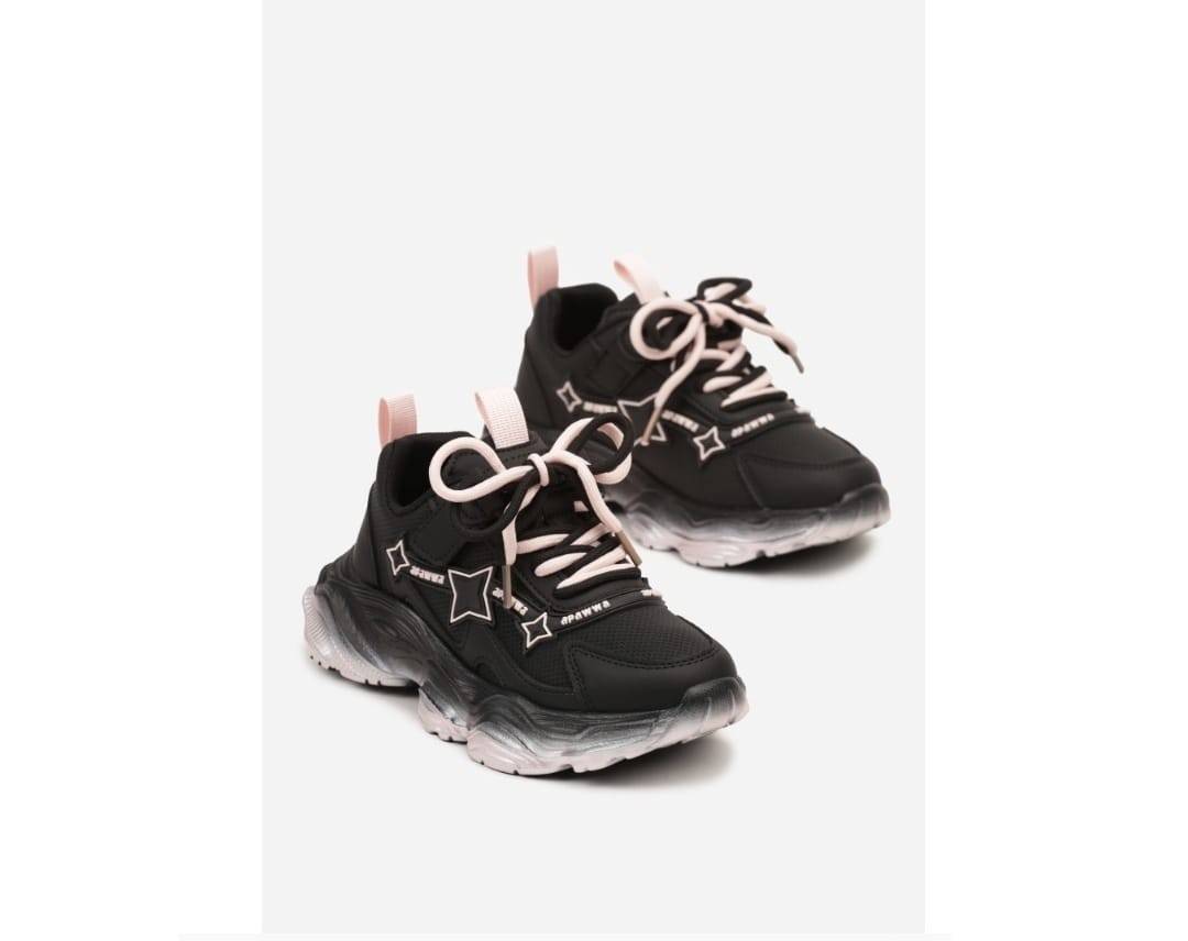 Pantofi sport copii, N777, negru/roz, marimea 27 - 37
