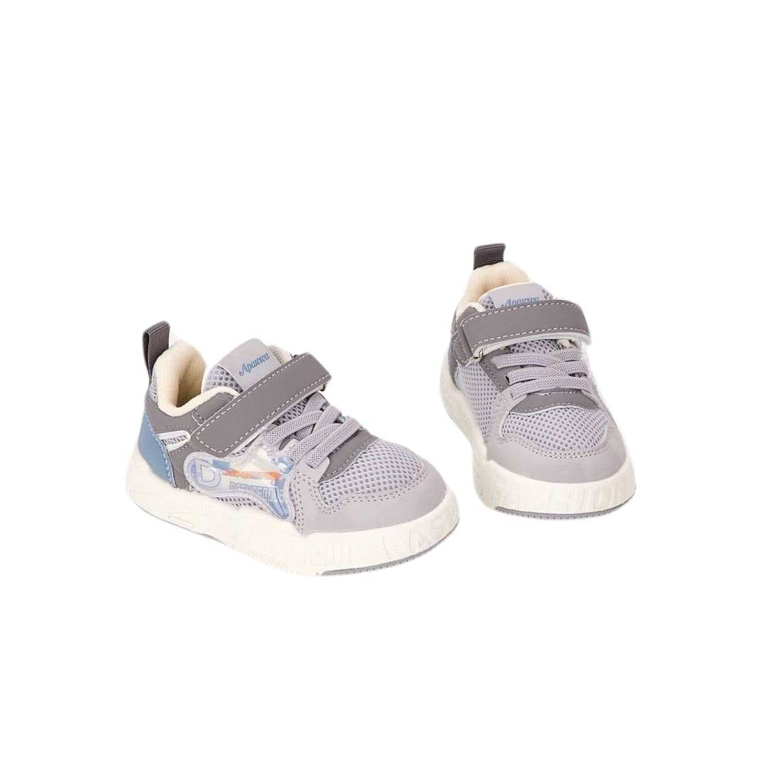 Pantofi sport copii, Q925-2, panza, gri, 22 EU - 26 EU