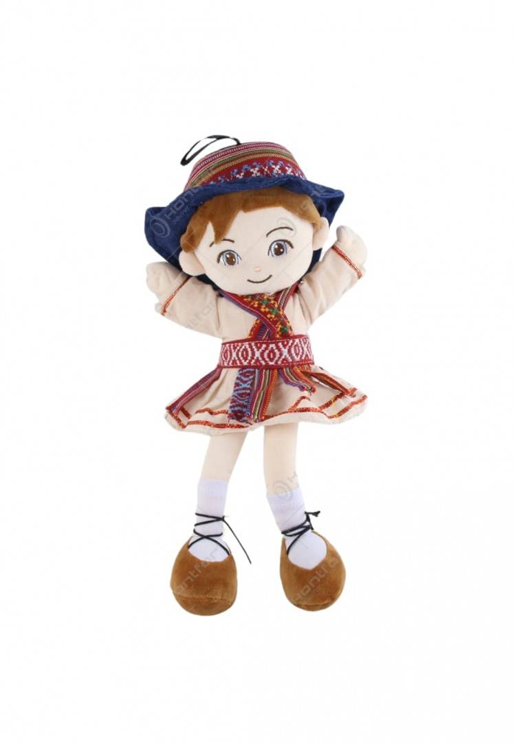 Papusa de plus Baietelul, care canta muzica populara romaneasca, 36 cm