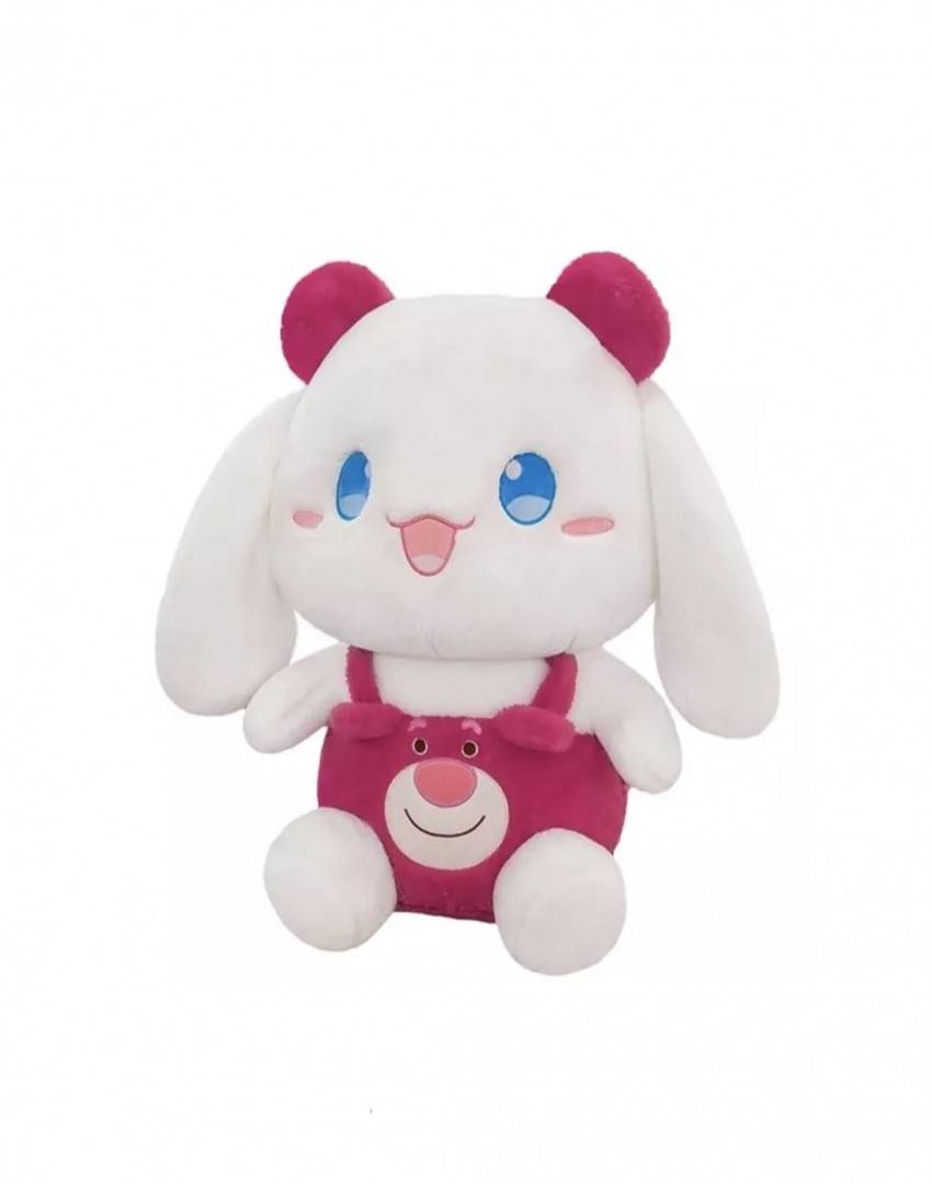 Papusa de plus, Kuromi din seria Cinnamoroll Sanrio, alb/roz, 40 cm