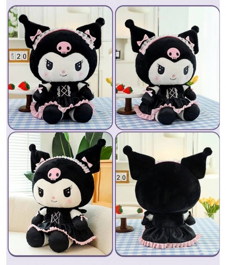 Papusa de plus, Kuromi din seria Hello Kitty Sanrio, 40 cm