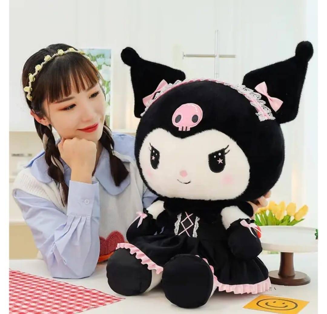 Papusa de plus, Kuromi din seria Hello Kitty Sanrio, 50 cm