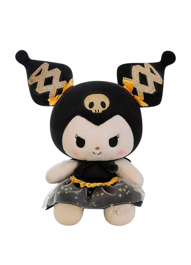 Papusa de plus, Kuromi din seria Hello Kitty Sanrio, multicolor, 65 cm