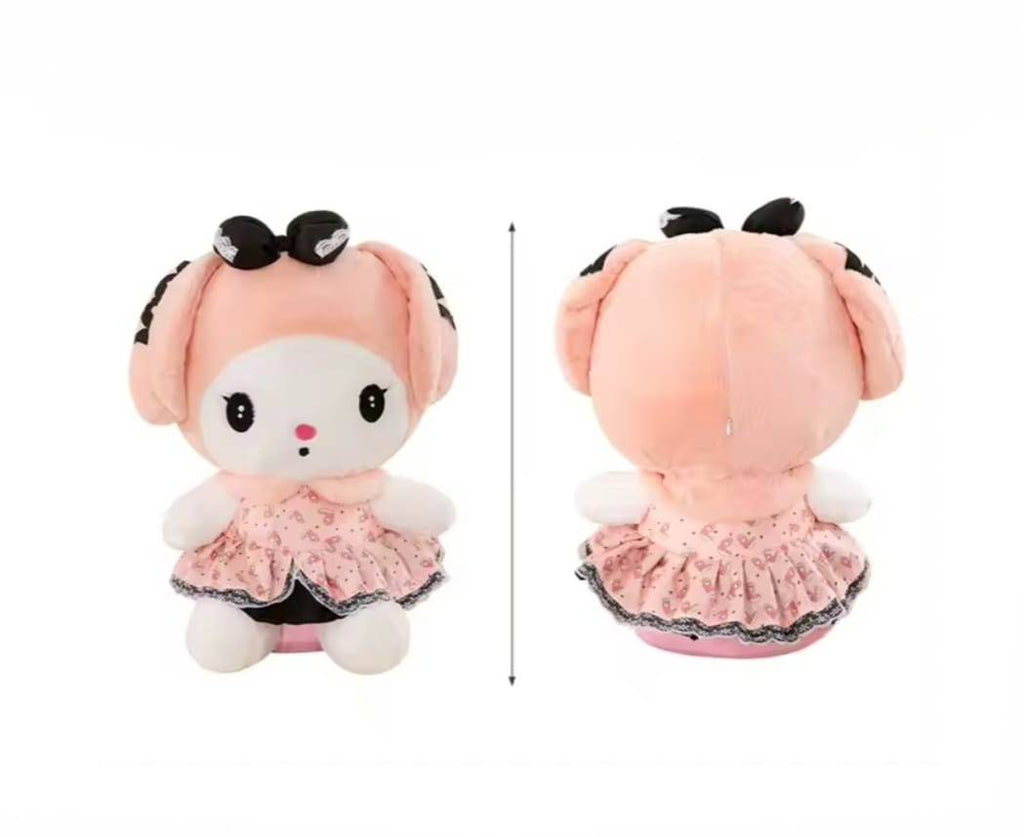 Papusa de plus, Kuromi din seria Hello Kitty Sanrio, roz, 65 cm