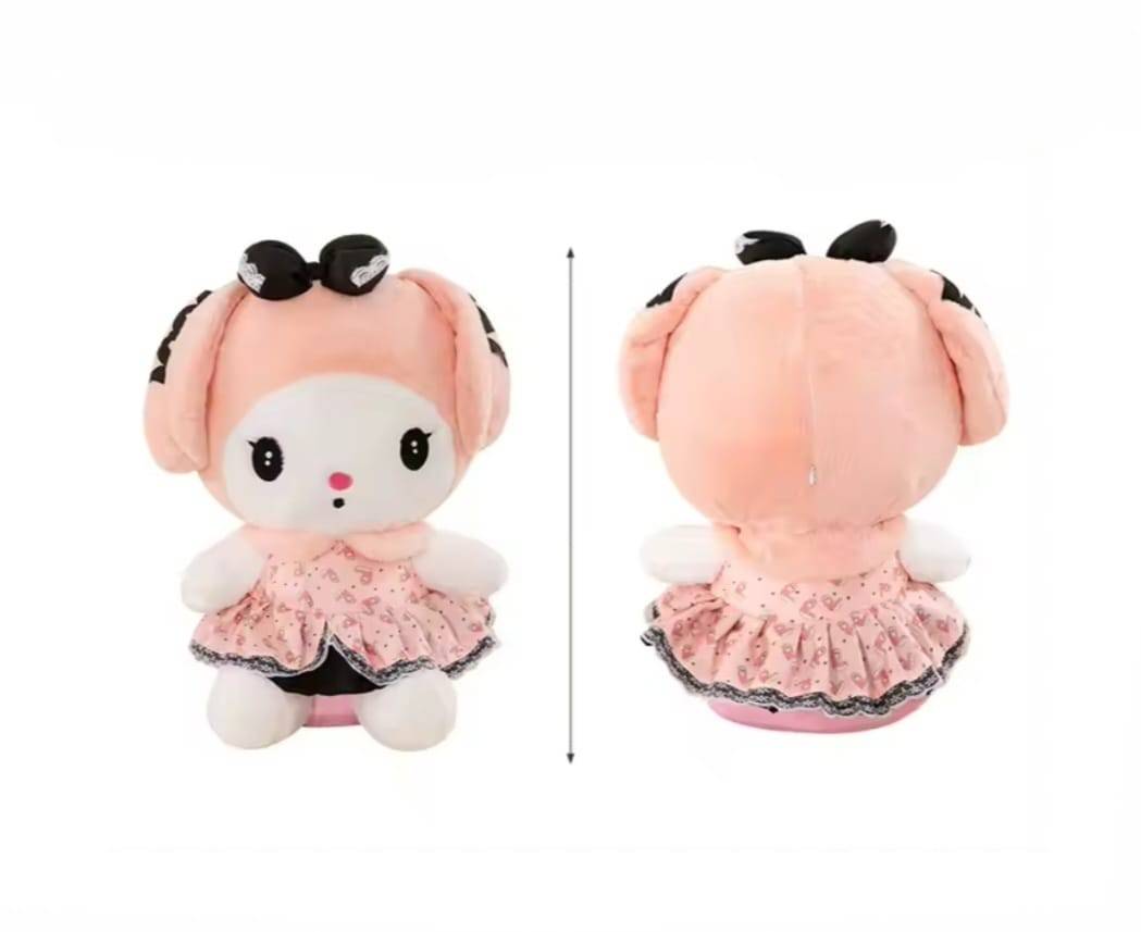 Papusa de plus, Kuromi din seria Hello Kitty Sanrio, roz, 65 cm