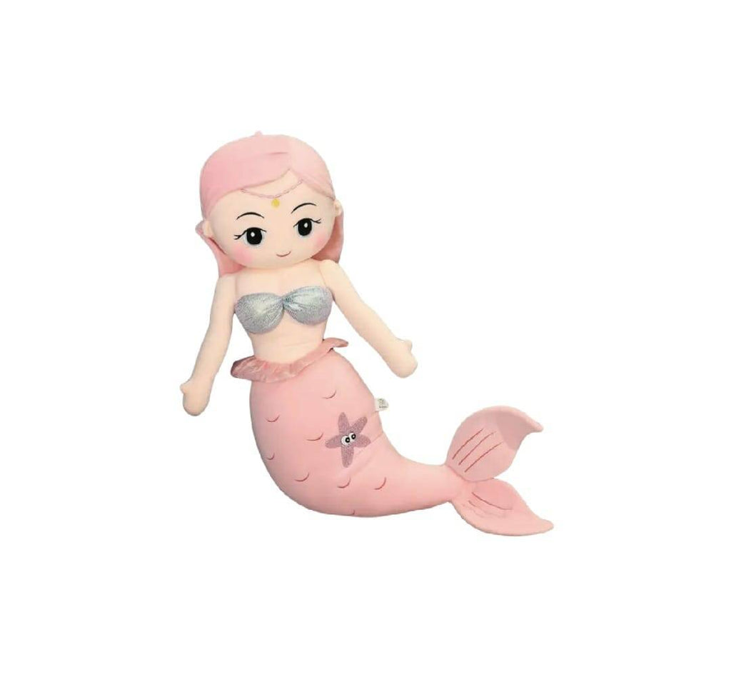 Papusa de plus, Sirena, MASHASHOP, roz deschis, 35 cm