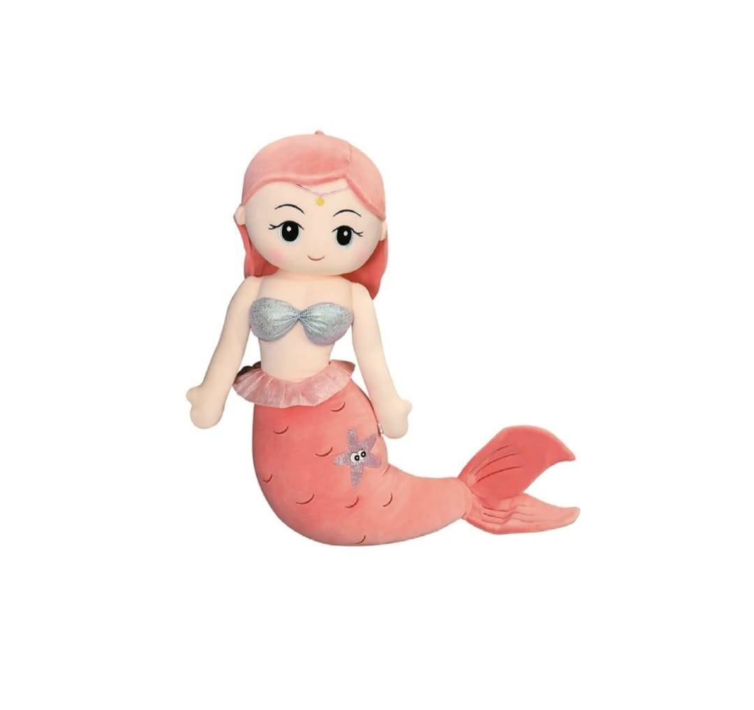 Papusa de plus, Sirena, MASHASHOP, roz inchis, 35 cm
