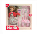 Papusa Nana, canta 12 colinde in romana, 9 accesorii, rosu, 38 cm