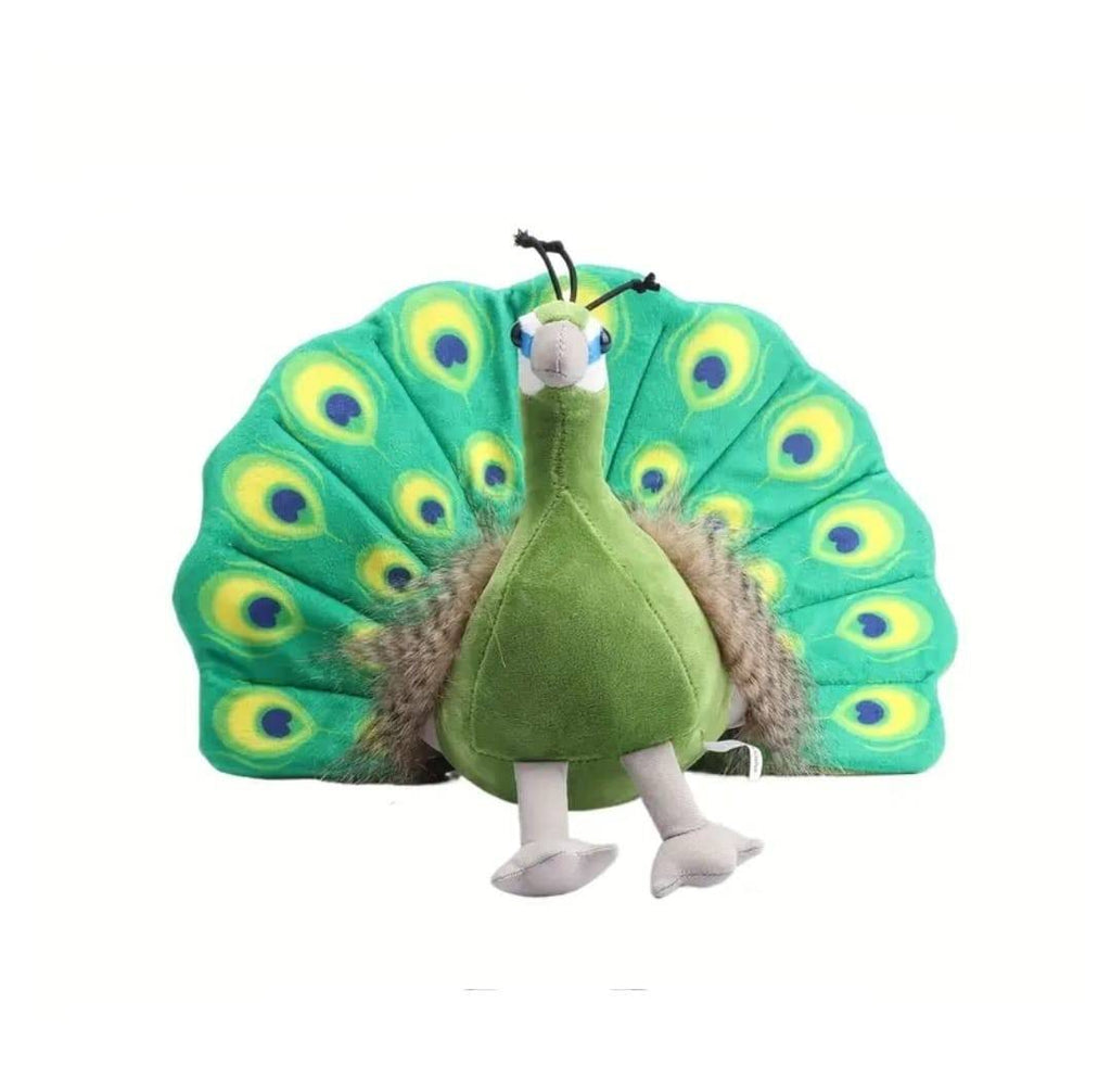 Paun de plus, realist, verde, 33 cm