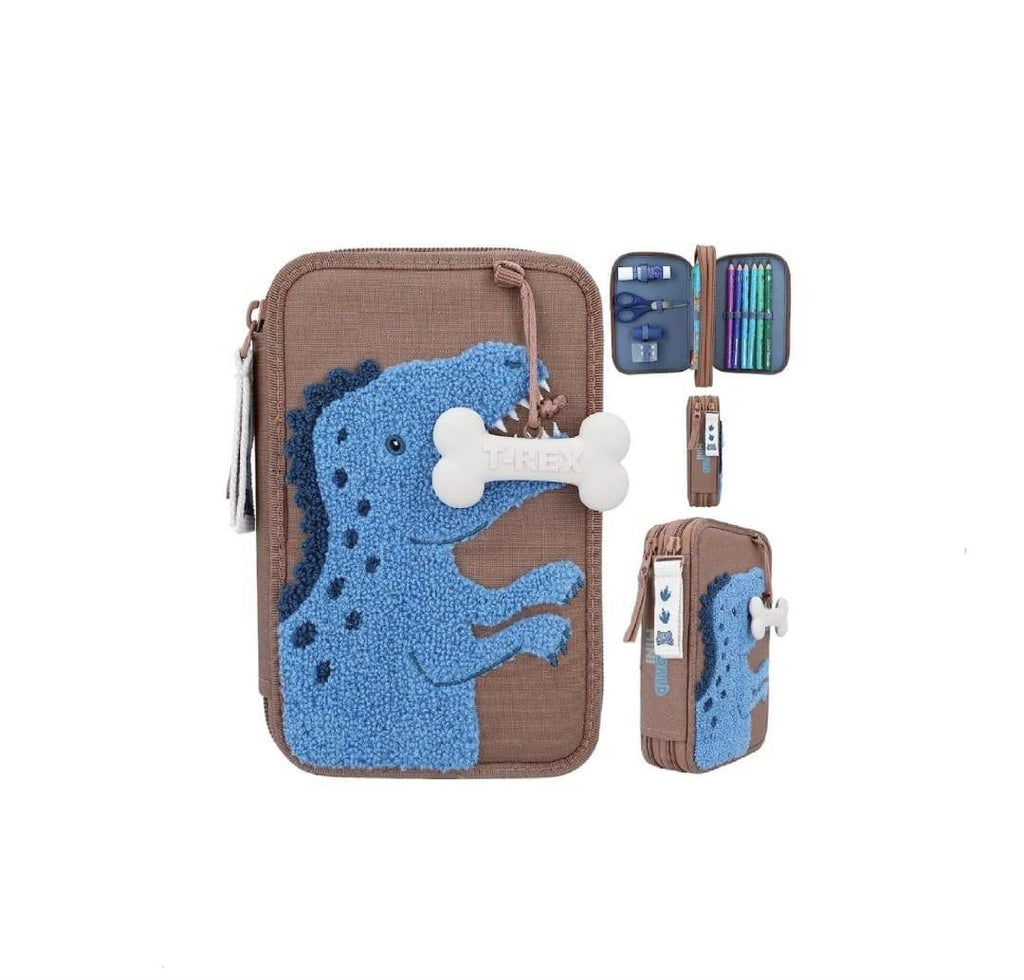 Penar Dino World, MASHASHOP, echipat, 2 compartimente, maro/albastru