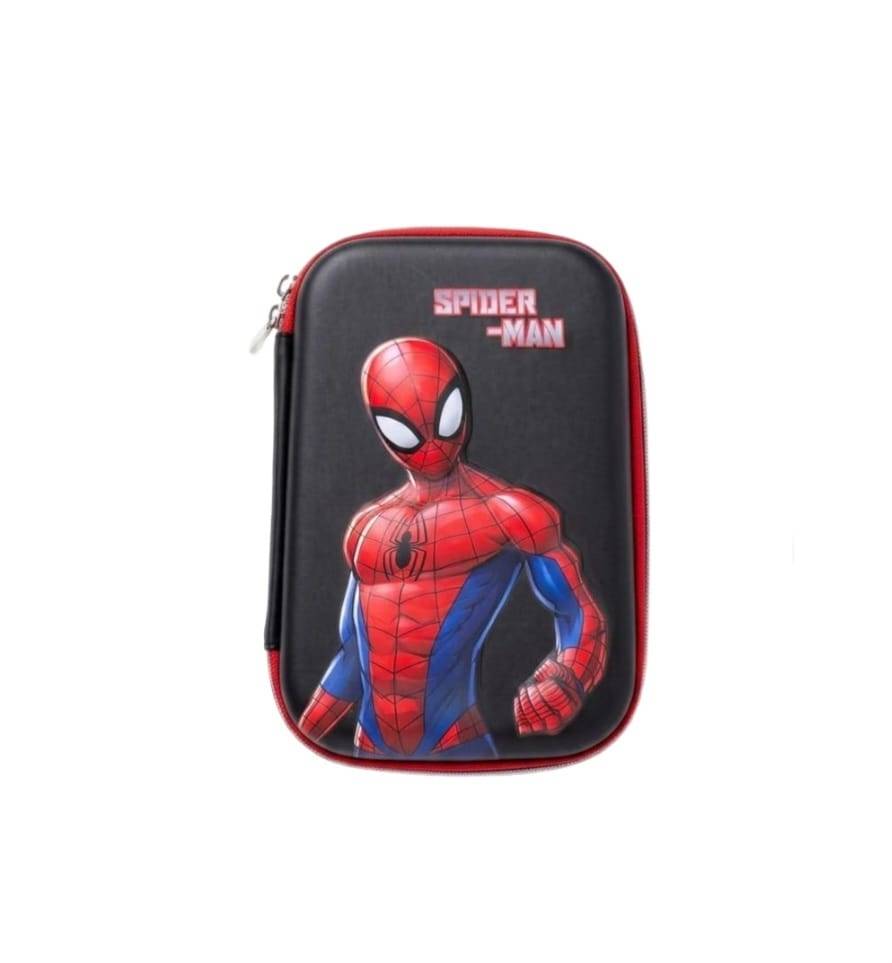 Penar scolar baieti, model Spiderman, 3D, albastru, 22 cm x 14 cm