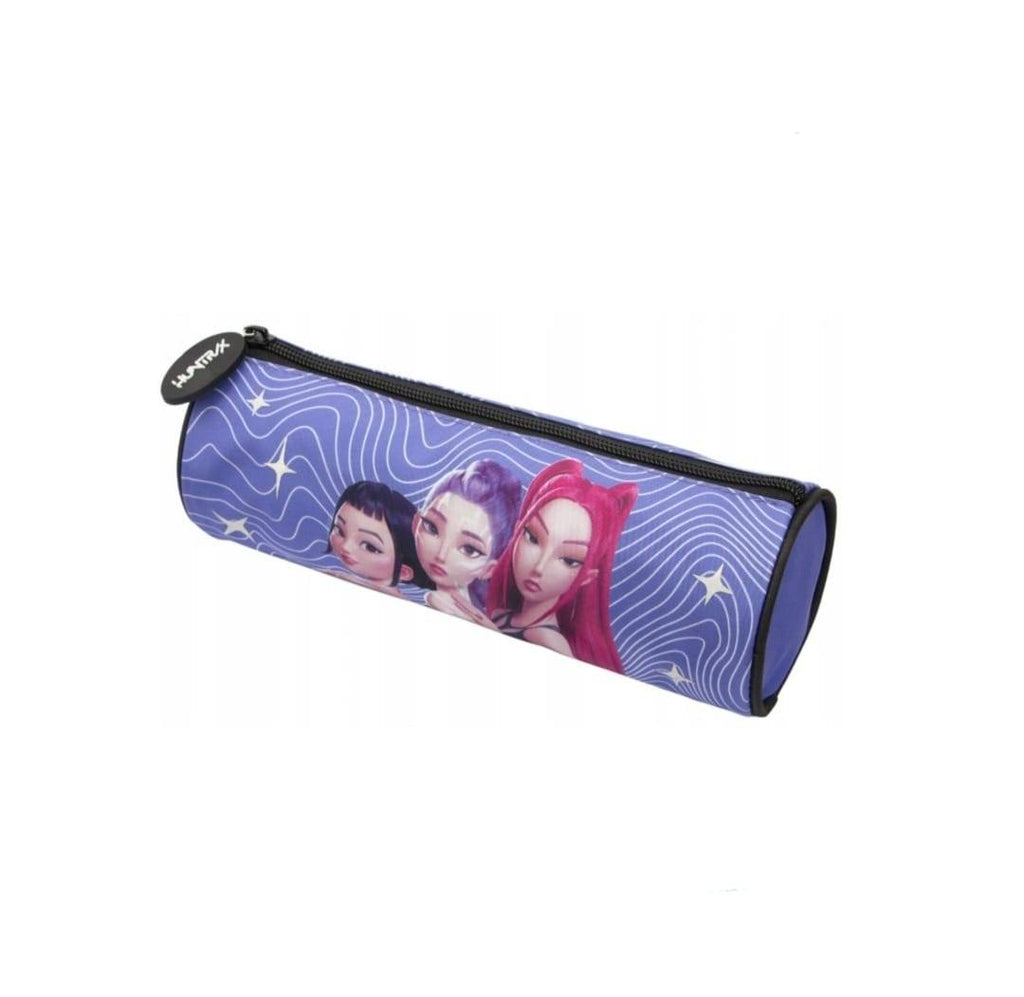 Penar scolar, cilindric neechipat cu 1 fermoar, K-POP DEMON HUNTERS, mov, 22 cm, 6 ani+