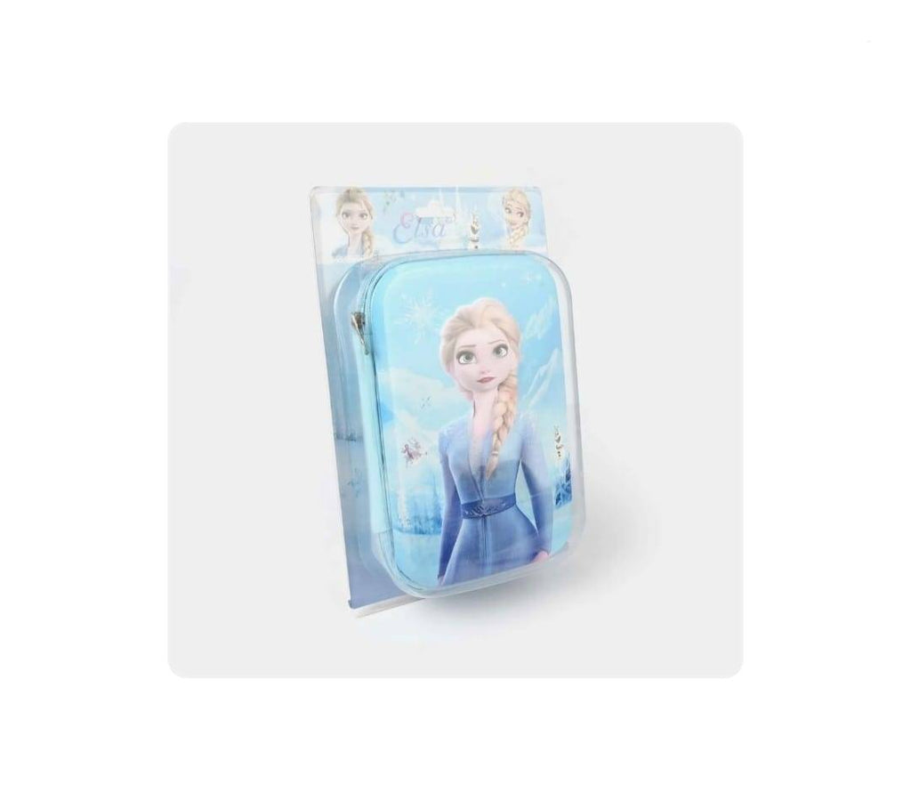 Penar scolar fete, model Frozen, Elsa, 3D, blue/multicolor, 22 cm x 14 cm